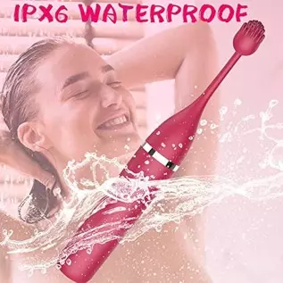 G Spot Rabbit Vibrator with Three Silicone Head, Rose Sex Toys for Clitoris G Spot Vibrator Stimulation, Waterproof Dildo Vibrat