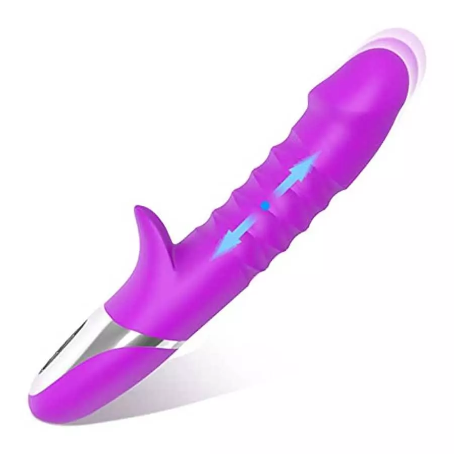 G-Spot Vibrator Shaped Rabbit Dildo with 7 Vibration Modes & 7 Telescopic Modes 2 in 1, Clitoris Vagina Stimulator Soft Silicone G-Spot Vibrator Shaped Rabbit Dildo with 7 Vibration Modes & 7 Telescopic Modes 2 in 1, Clitoris Vagina Stimulator Soft Silicone