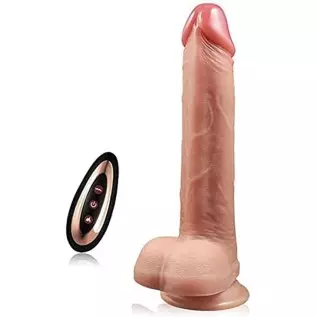 8.7 Inch Thrusting Realistic Dildo Vibrator with Heating and Remote, 3 Telescopic & Vibration Modes G-spot Clitoral Anal Massage