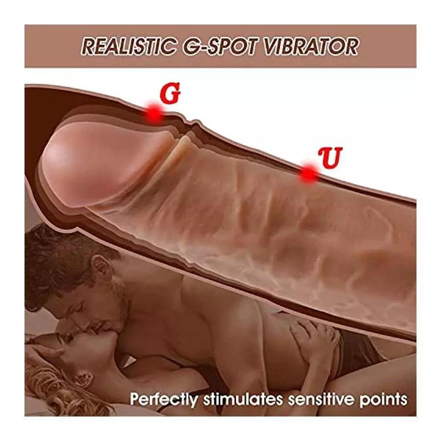 8.7 Inch Thrusting Realistic Dildo Vibrator with Heating and Remote, 3 Telescopic & Vibration Modes G-spot Clitoral Anal Massage