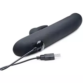 Lynx Flexible Silicone Rabbit Vibe - Black