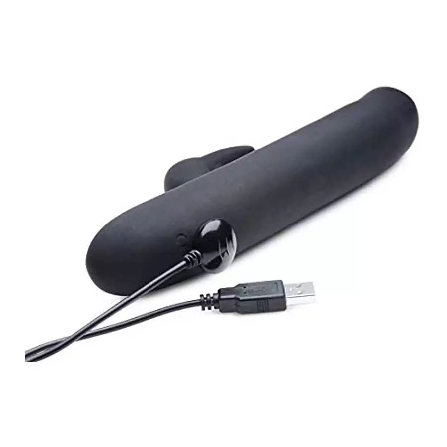 Lynx Flexible Silicone Rabbit Vibe - Black