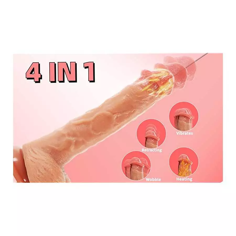 8.7 Inch Thrusting Realistic Dildo Vibrator with Heating and Remote, 3 Telescopic & Vibration Modes G-spot Clitoral Anal Massage