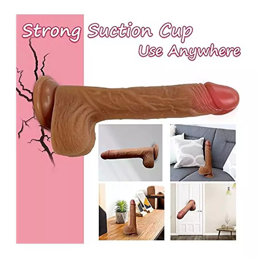 8.7 Inch Thrusting Realistic Dildo Vibrator with Heating and Remote, 3 Telescopic & Vibration Modes G-spot Clitoral Anal Massage