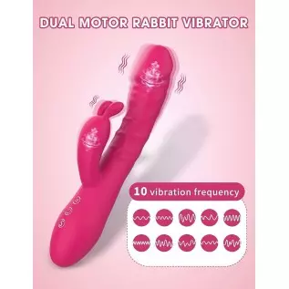 Thrusting Rabbit Vibrator Dildo for Women G Spot Vibrator with Independent Clitoral Stimulator, Clitorals Stimulator for Women P Thrusting Rabbit Vibrator Dildo for Women G Spot Vibrator with Independent Clitoral Stimulator, Clitorals Stimulator for Women P