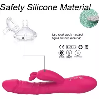 Thrusting Rabbit Vibrator Dildo for Women G Spot Vibrator with Independent Clitoral Stimulator, Clitorals Stimulator for Women P Thrusting Rabbit Vibrator Dildo for Women G Spot Vibrator with Independent Clitoral Stimulator, Clitorals Stimulator for Women P