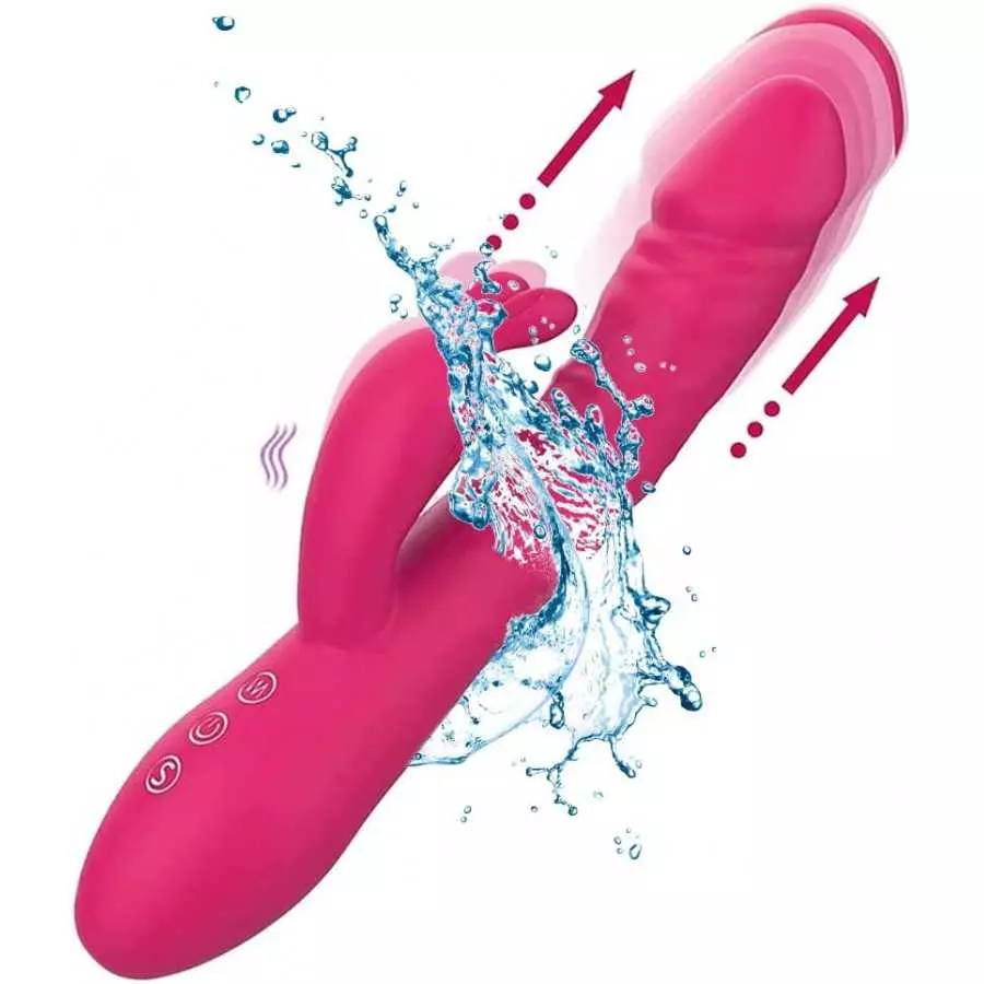 Thrusting Rabbit Vibrator Dildo for Women G Spot Vibrator with Independent Clitoral Stimulator, Clitorals Stimulator for Women P