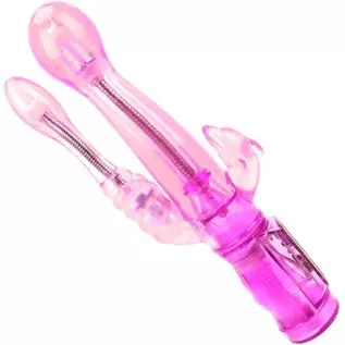 Rabbit Vibrator Triple Pleasure G-Spot Stimulator Anal Plug Rotation for Woman Clit Massager Adult Toys,Purple