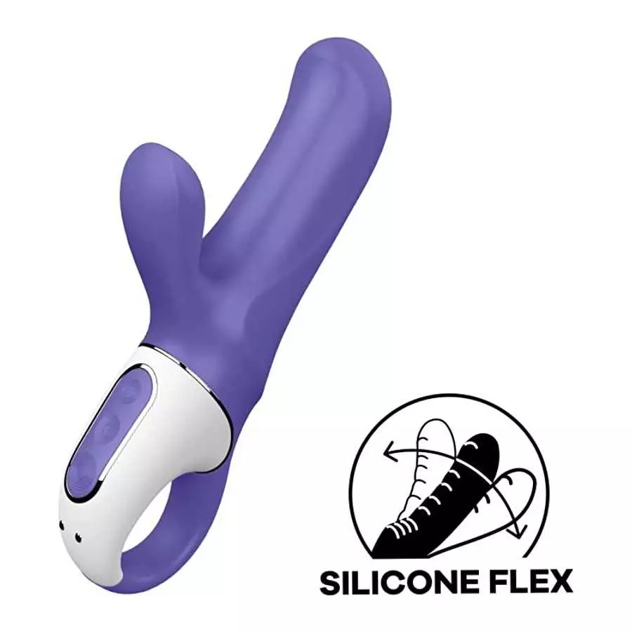 Satisfyer Magic Bunny Rabbit Vibrator - Compact G-Spot and Clitoris Stimulator, 12 Vibration Programs, Retaining Ring - Portable