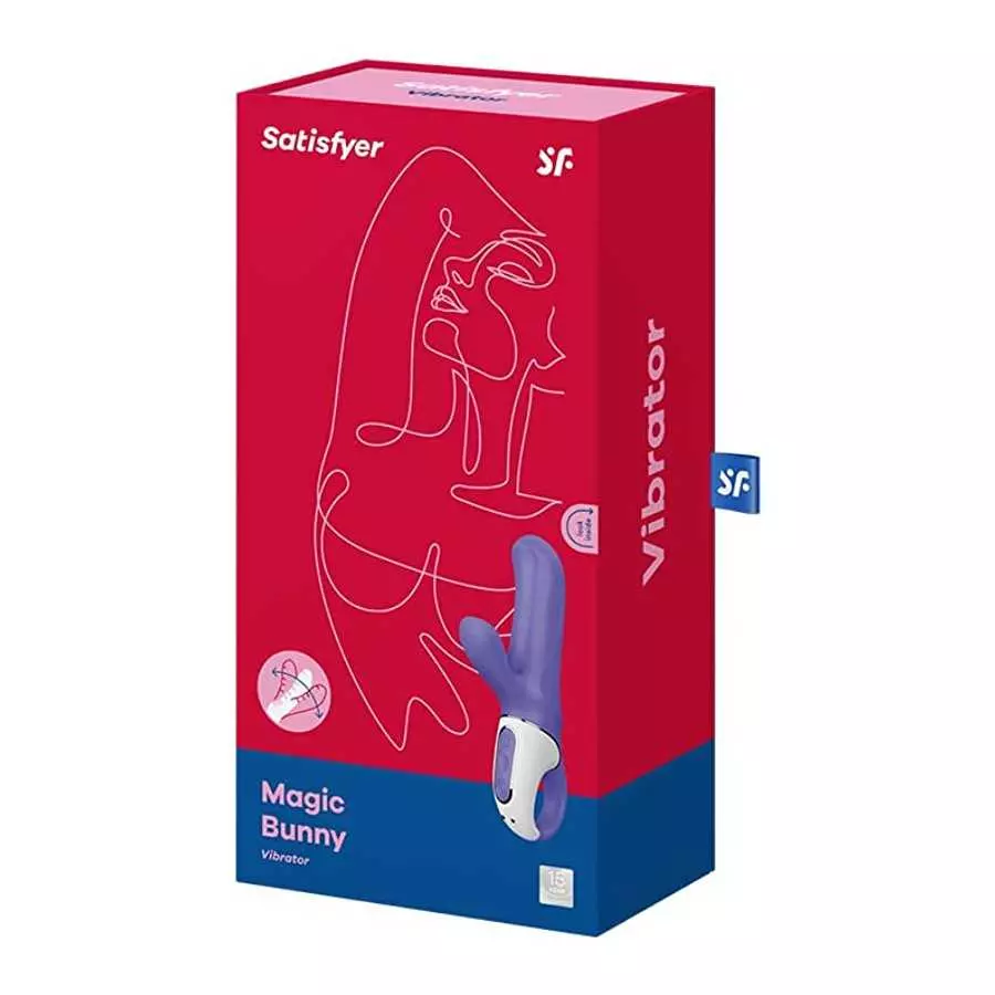 Satisfyer Magic Bunny Rabbit Vibrator - Compact G-Spot and Clitoris Stimulator, 12 Vibration Programs, Retaining Ring - Portable