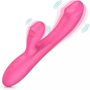 Rabbit Dildo Vibrators Sex Toys for Women 10 Powerful Vibrations Dual Dildo Stimulation USB Rechargeable & Waterproof Vagina Cli