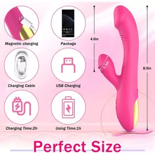 Rabbit Dildo Vibrators Sex Toys for Women 10 Powerful Vibrations Dual Dildo Stimulation USB Rechargeable & Waterproof Vagina Cli Rabbit Dildo Vibrators Sex Toys for Women 10 Powerful Vibrations Dual Dildo Stimulation USB Rechargeable & Waterproof Vagina Cli