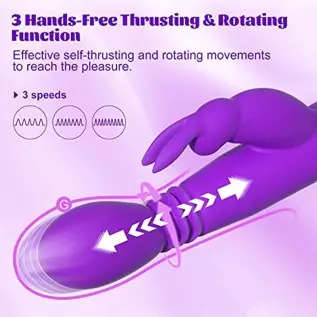 Thrusting Dildo Rabbit Vibrator Adult Sex Toys with Heating Function, 3 Thrusting & Rotating & 10 Tapping Vibrating G Spot Clito Thrusting Dildo Rabbit Vibrator Adult Sex Toys with Heating Function, 3 Thrusting & Rotating & 10 Tapping Vibrating G Spot Clito