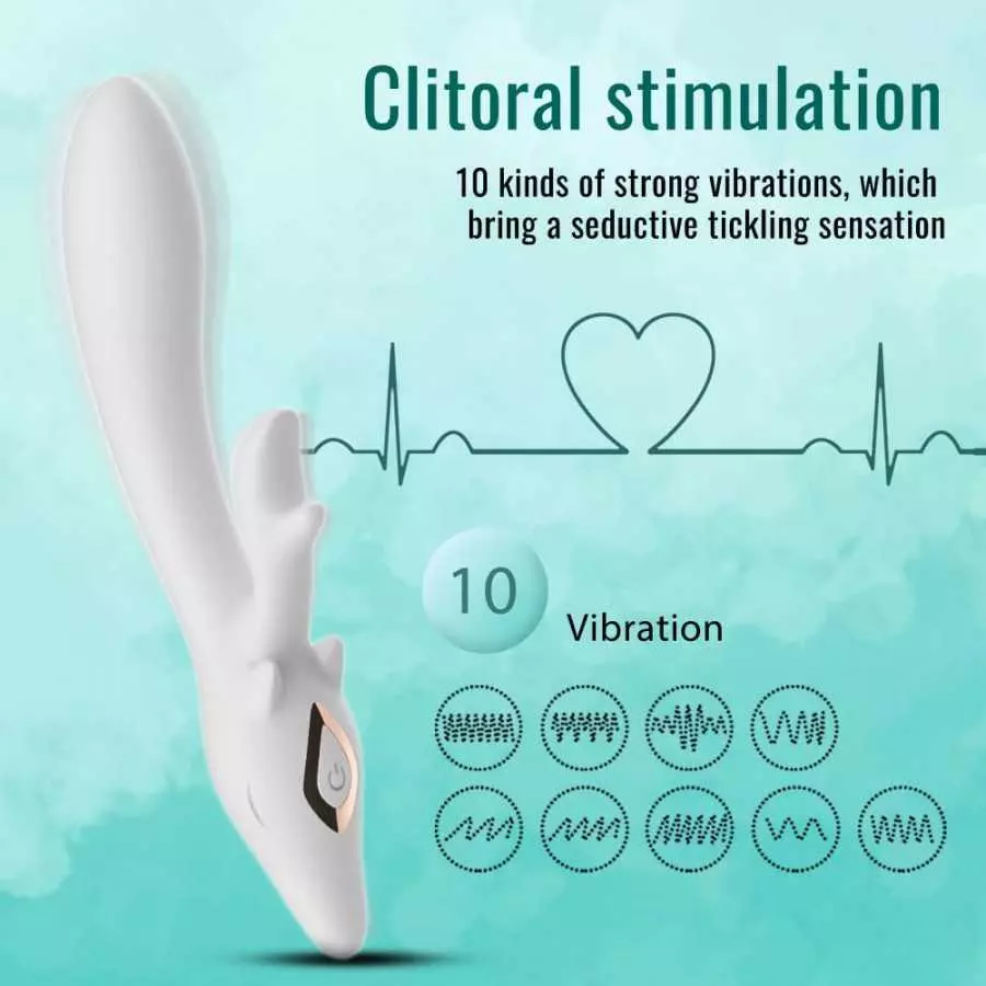 Rabbit Vibrator, G Spot Clitoral Vagina Stimulator Waterproof Dildo for Vaginal, Rechargeable Rabbit Vibrator for Women Sexual V