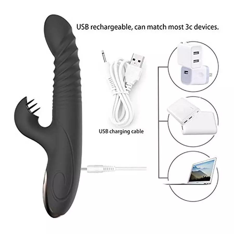 Personal Handheld Thrusting Sex Toys for Woman Rabbit Vibrator Vibrating Dildo, Adult Toys Women Couple Set Toy for Female with 