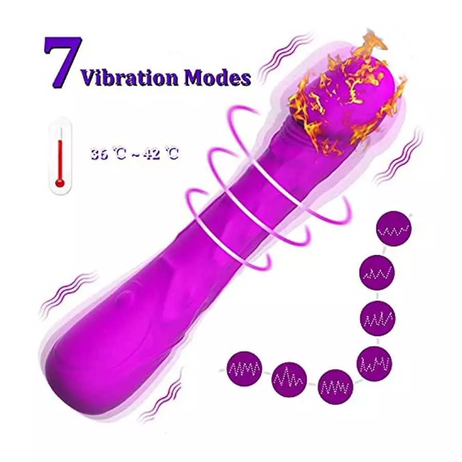 G-Spot/Anal/Nipple Dildo Stimulator Smart Heating Vibrator for Unisex,Sex Toys with 7 Vibrating& Intelligent Heating,Rechargeabl