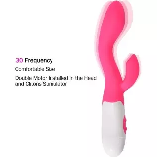 Rabbit Vibrator Silicone Waterproof 30-Speed Vibrator Clitoris Stimulator G-spot Massager(Purple)