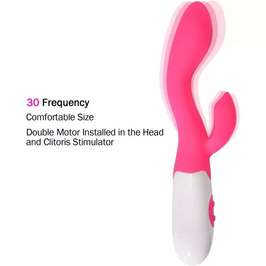 Rabbit Vibrator Silicone Waterproof 30-Speed Vibrator Clitoris Stimulator G-spot Massager(Purple)