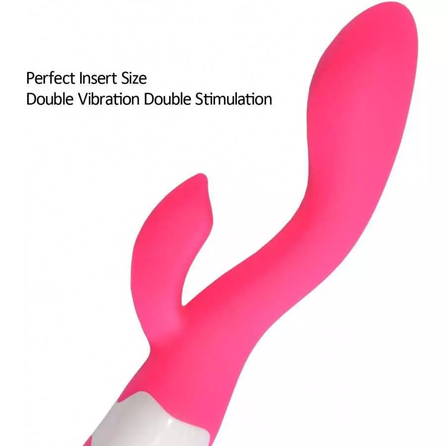 Rabbit Vibrator Silicone Waterproof 30-Speed Vibrator Clitoris Stimulator G-spot Massager(Purple)