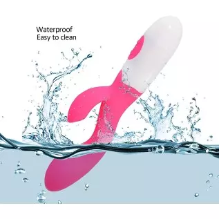 Rabbit Vibrator Silicone Waterproof 30-Speed Vibrator Clitoris Stimulator G-spot Massager(Purple)