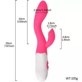 Rabbit Vibrator Silicone Waterproof 30-Speed Vibrator Clitoris Stimulator G-spot Massager(Purple)