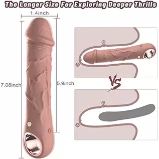 7 Inch Realistic Silicone Dildos, Anrivelia G Spot Dildo Vibrator Tits Clits Clitoris Anal Vibrating Flesh Wand with 10 Modes Vi