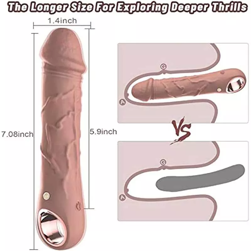 7 Inch Realistic Silicone Dildos, Anrivelia G Spot Dildo Vibrator Tits Clits Clitoris Anal Vibrating Flesh Wand with 10 Modes Vi