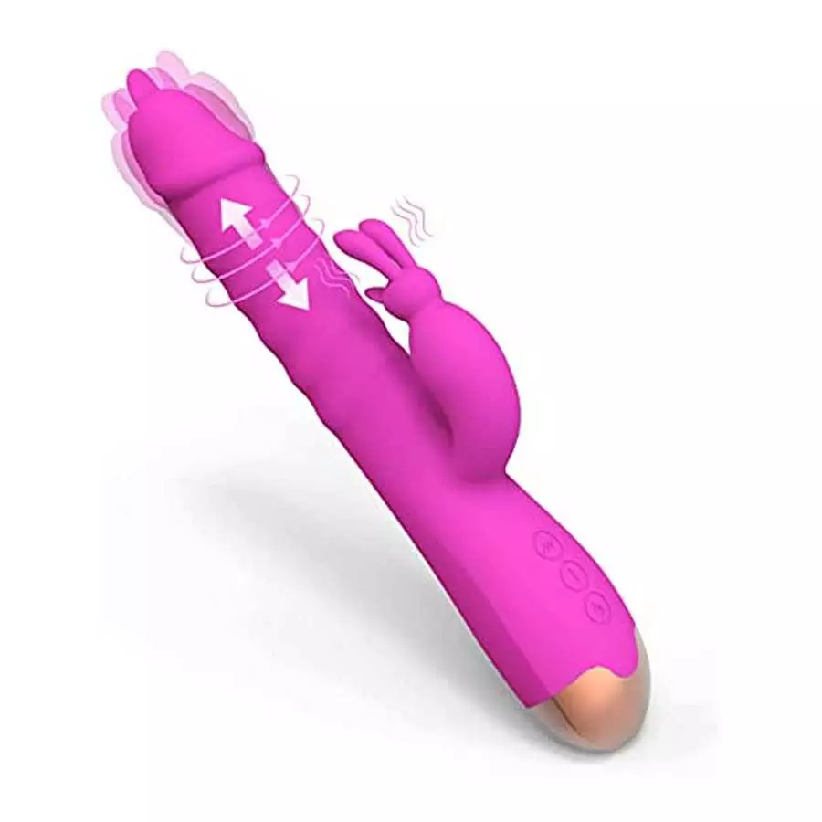 G Spot Rabbit Vibrators, Licking Tongue Clitoral Stimulator with 12 Powerful Vibration 4 Thrusting Roating, Heating Dildo Vibrat G Spot Rabbit Vibrators, Licking Tongue Clitoral Stimulator with 12 Powerful Vibration 4 Thrusting Roating, Heating Dildo Vibrat
