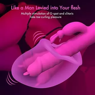 G Spot Rabbit Vibrators, Licking Tongue Clitoral Stimulator with 12 Powerful Vibration 4 Thrusting Roating, Heating Dildo Vibrat G Spot Rabbit Vibrators, Licking Tongue Clitoral Stimulator with 12 Powerful Vibration 4 Thrusting Roating, Heating Dildo Vibrat