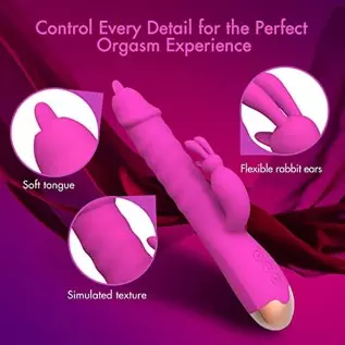 G Spot Rabbit Vibrators, Licking Tongue Clitoral Stimulator with 12 Powerful Vibration 4 Thrusting Roating, Heating Dildo Vibrat G Spot Rabbit Vibrators, Licking Tongue Clitoral Stimulator with 12 Powerful Vibration 4 Thrusting Roating, Heating Dildo Vibrat