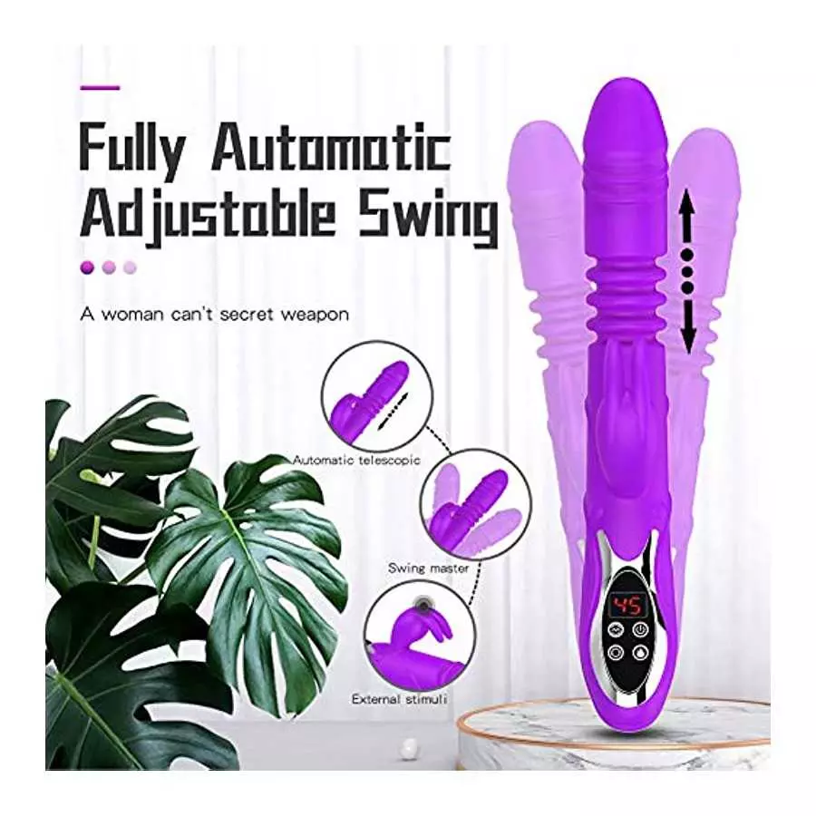 Thrusting G Spot Rabbit Vibrator Large Flexible Dildo for Women Vibration Pleasure Heating Function Clitoral Modes Softer Adult 