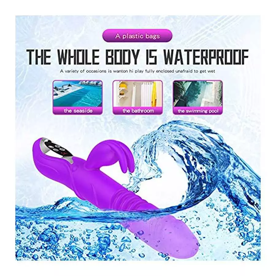 Thrusting G Spot Rabbit Vibrator Large Flexible Dildo for Women Vibration Pleasure Heating Function Clitoral Modes Softer Adult 