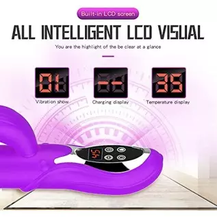 Thrusting G Spot Rabbit Vibrator Large Flexible Dildo for Women Vibration Pleasure Heating Function Clitoral Modes Softer Adult 