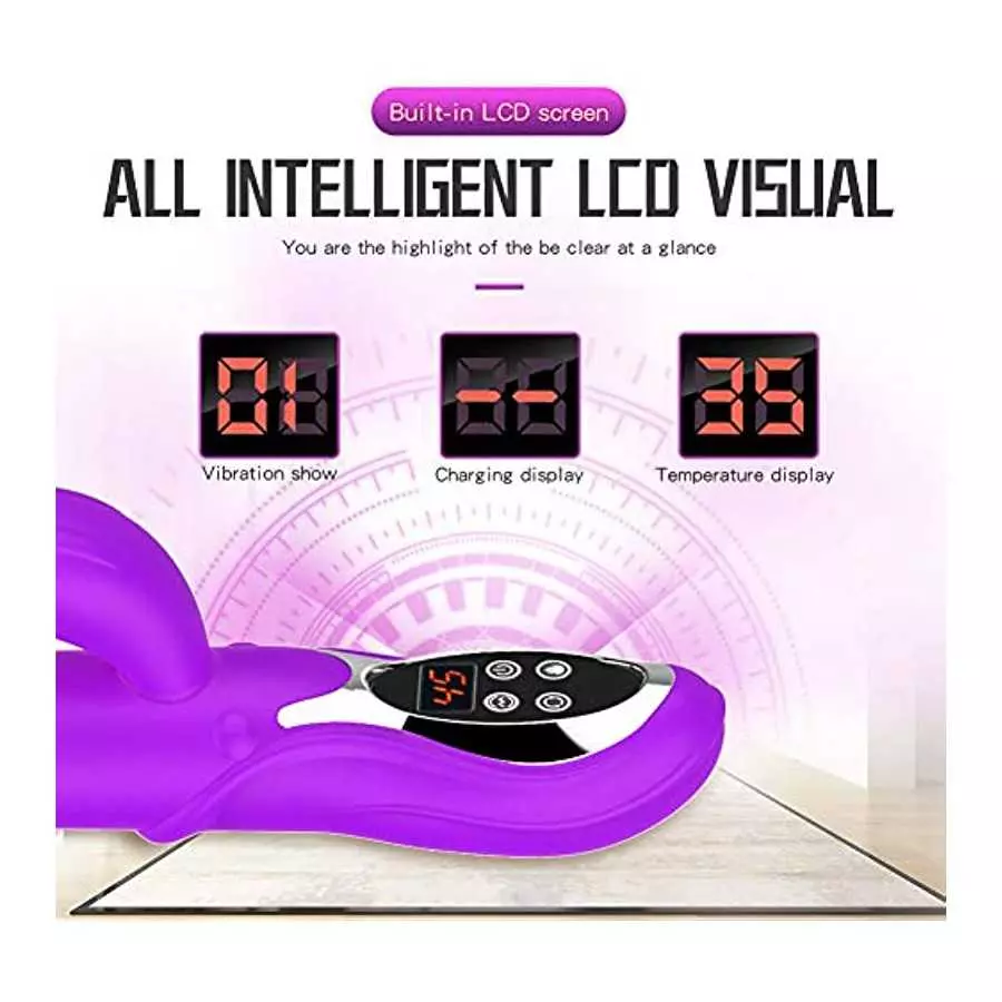 Thrusting G Spot Rabbit Vibrator Large Flexible Dildo for Women Vibration Pleasure Heating Function Clitoral Modes Softer Adult 