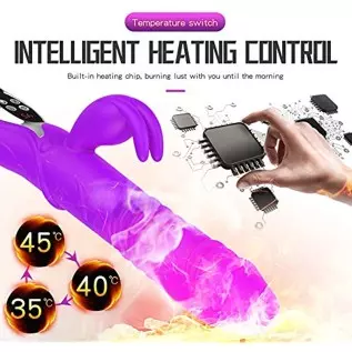 Thrusting G Spot Rabbit Vibrator Large Flexible Dildo for Women Vibration Pleasure Heating Function Clitoral Modes Softer Adult 