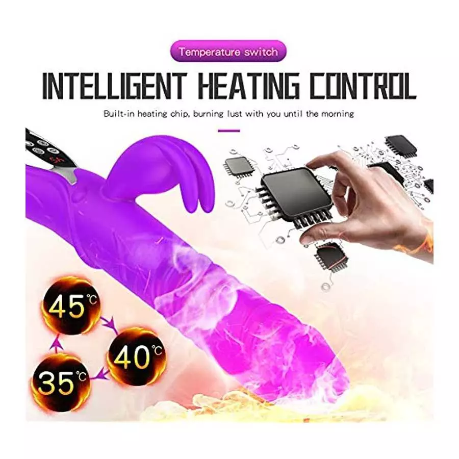 Thrusting G Spot Rabbit Vibrator Large Flexible Dildo for Women Vibration Pleasure Heating Function Clitoral Modes Softer Adult 