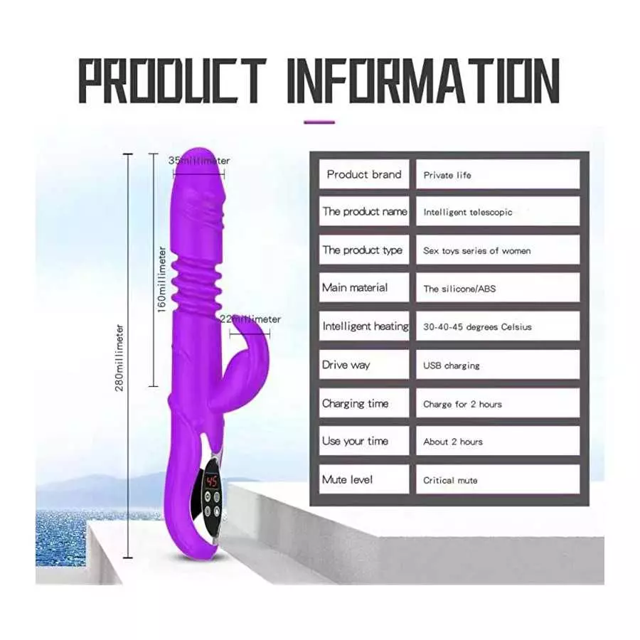 Thrusting G Spot Rabbit Vibrator Large Flexible Dildo for Women Vibration Pleasure Heating Function Clitoral Modes Softer Adult 