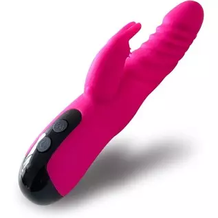 Rabbit Vibrator with Thrusting for Women, Purple Bunny Vibrator Realistic Vibrating Dildo, 8.6 Inch Vibrators Sex Toys, Waterpro