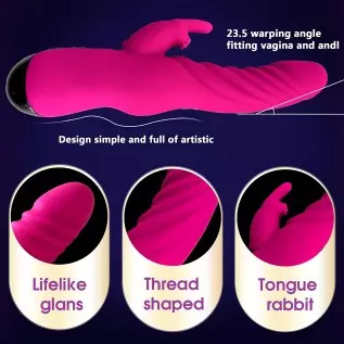 Rabbit Vibrator with Thrusting for Women, Purple Bunny Vibrator Realistic Vibrating Dildo, 8.6 Inch Vibrators Sex Toys, Waterpro Rabbit Vibrator with Thrusting for Women, Purple Bunny Vibrator Realistic Vibrating Dildo, 8.6 Inch Vibrators Sex Toys, Waterpro