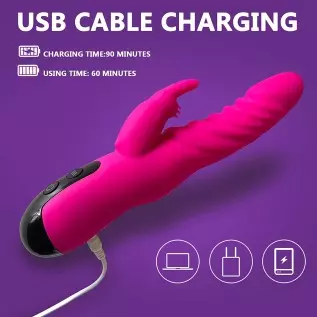 Rabbit Vibrator with Thrusting for Women, Purple Bunny Vibrator Realistic Vibrating Dildo, 8.6 Inch Vibrators Sex Toys, Waterpro Rabbit Vibrator with Thrusting for Women, Purple Bunny Vibrator Realistic Vibrating Dildo, 8.6 Inch Vibrators Sex Toys, Waterpro