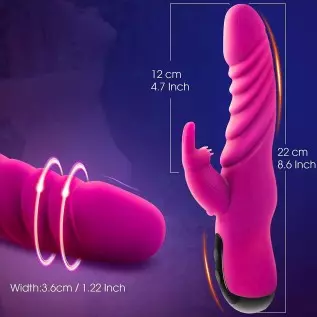 Rabbit Vibrator with Thrusting for Women, Purple Bunny Vibrator Realistic Vibrating Dildo, 8.6 Inch Vibrators Sex Toys, Waterpro Rabbit Vibrator with Thrusting for Women, Purple Bunny Vibrator Realistic Vibrating Dildo, 8.6 Inch Vibrators Sex Toys, Waterpro