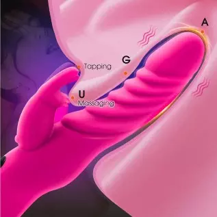 Rabbit Vibrator with Thrusting for Women, Purple Bunny Vibrator Realistic Vibrating Dildo, 8.6 Inch Vibrators Sex Toys, Waterpro Rabbit Vibrator with Thrusting for Women, Purple Bunny Vibrator Realistic Vibrating Dildo, 8.6 Inch Vibrators Sex Toys, Waterpro