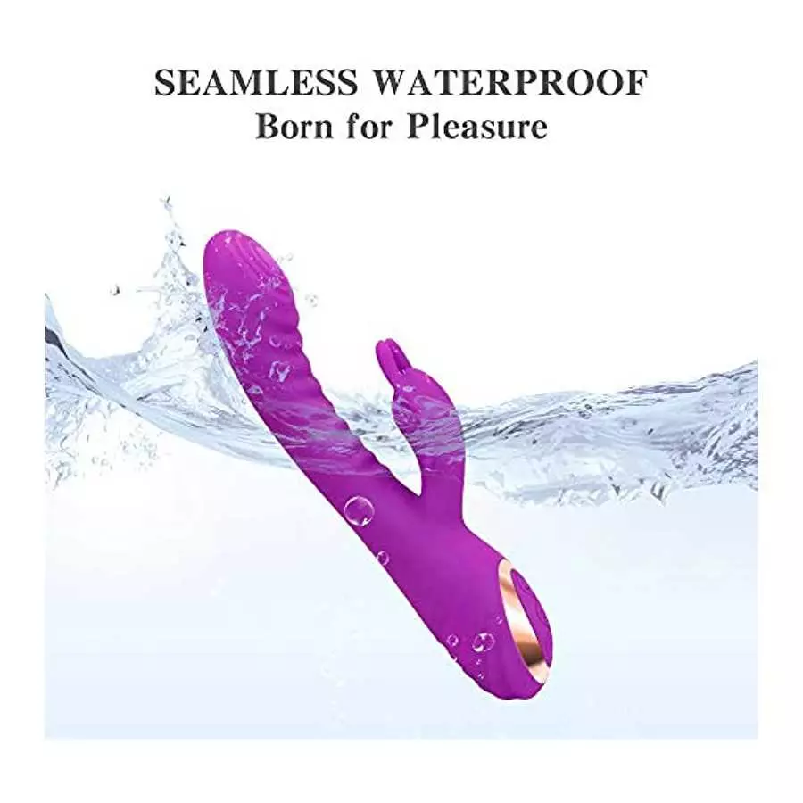 G Spot Rabbit Vibrator with Hitting & Vibrating 2 in 1 Design, Adorime Triple Motor Dildo Vibrator Wand Massager for Clitoris Va