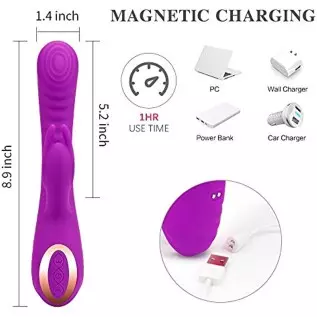 G Spot Rabbit Vibrator with Hitting & Vibrating 2 in 1 Design, Adorime Triple Motor Dildo Vibrator Wand Massager for Clitoris Va G Spot Rabbit Vibrator with Hitting & Vibrating 2 in 1 Design, Adorime Triple Motor Dildo Vibrator Wand Massager for Clitoris Va