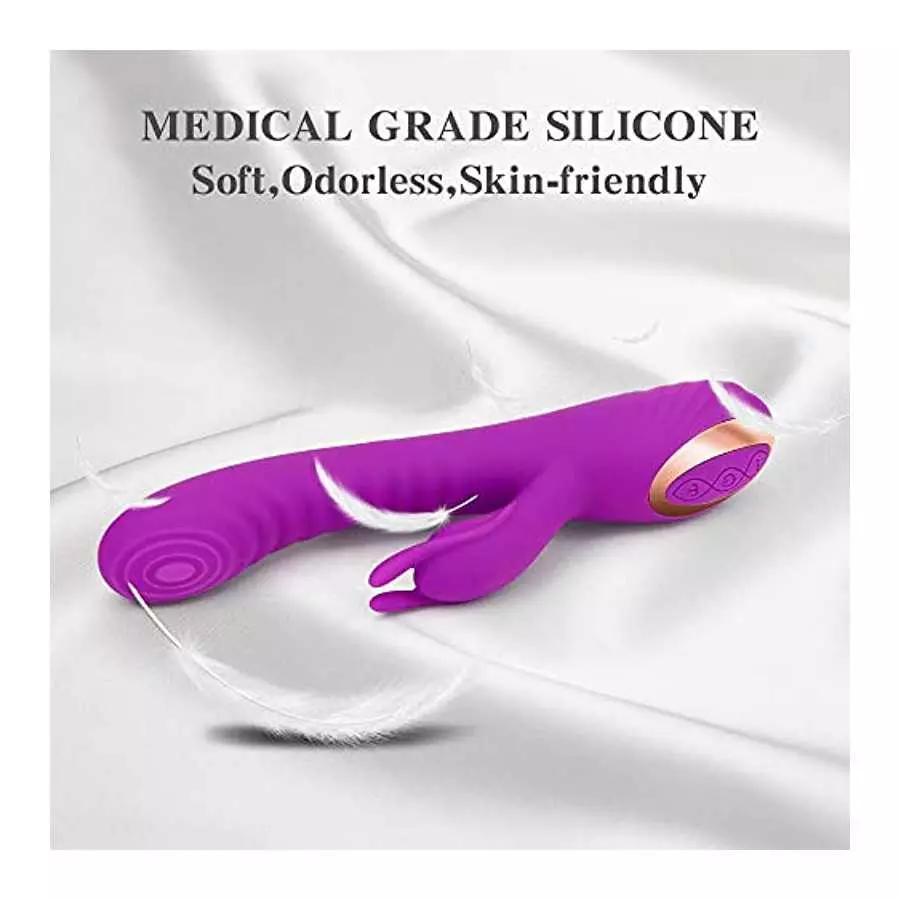 G Spot Rabbit Vibrator with Hitting & Vibrating 2 in 1 Design, Adorime Triple Motor Dildo Vibrator Wand Massager for Clitoris Va