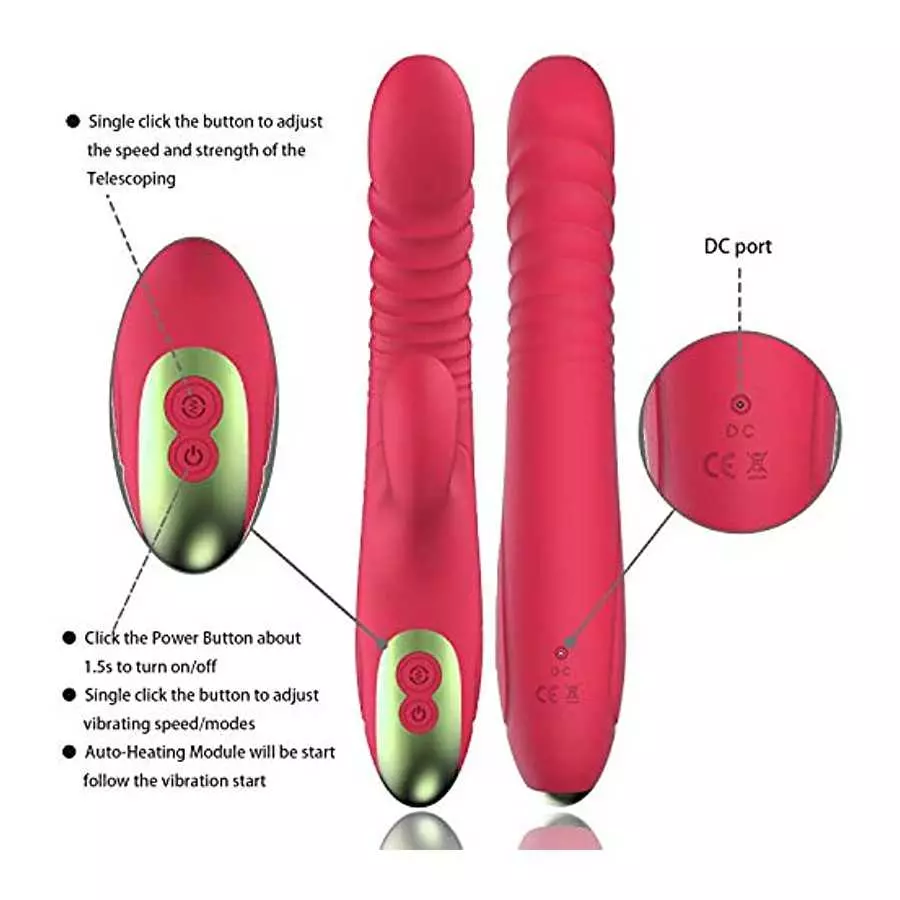 Thrusting Rabbit Vibrator Sex Toy for Woman Dildo for Adult Women Couple Set Vibrating for Female Wand Massager with Waterproof 