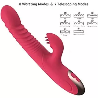 Thrusting Rabbit Vibrator Sex Toy for Woman Dildo for Adult Women Couple Set Vibrating for Female Wand Massager with Waterproof 