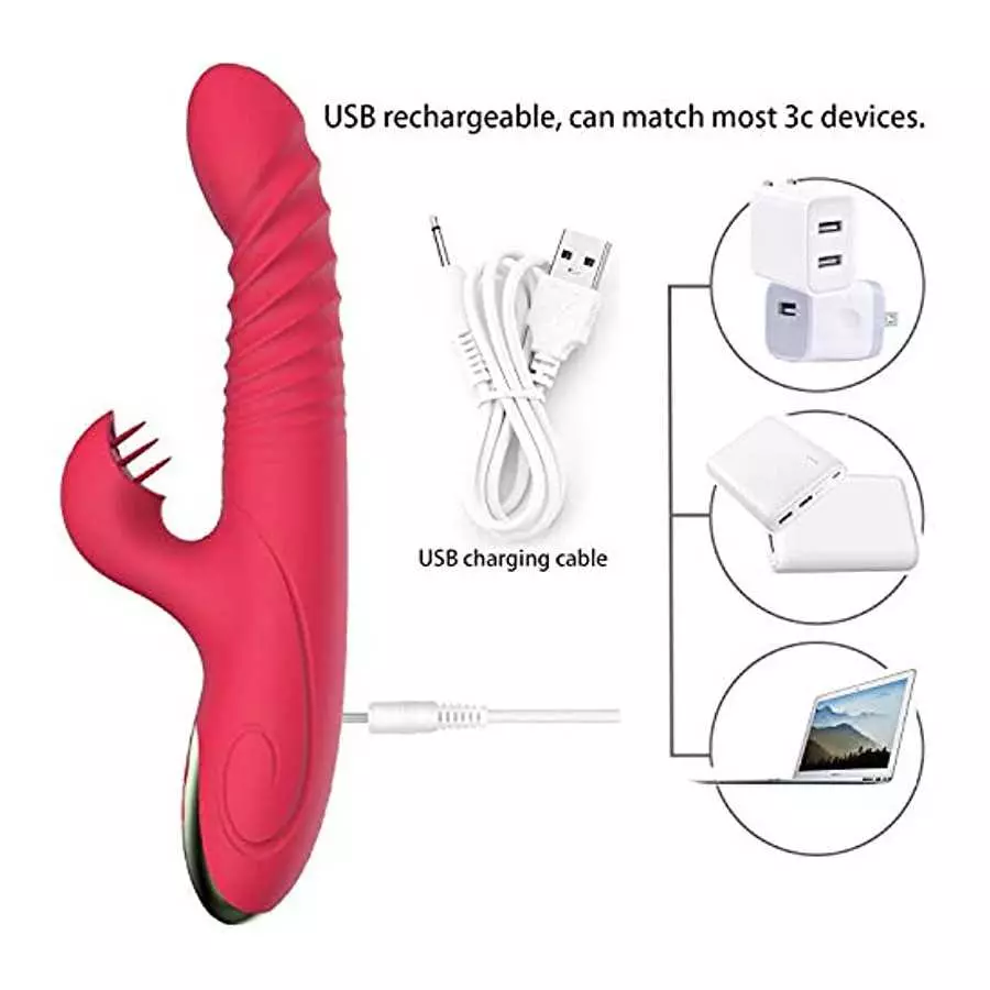 Thrusting Rabbit Vibrator Sex Toy for Woman Dildo for Adult Women Couple Set Vibrating for Female Wand Massager with Waterproof 