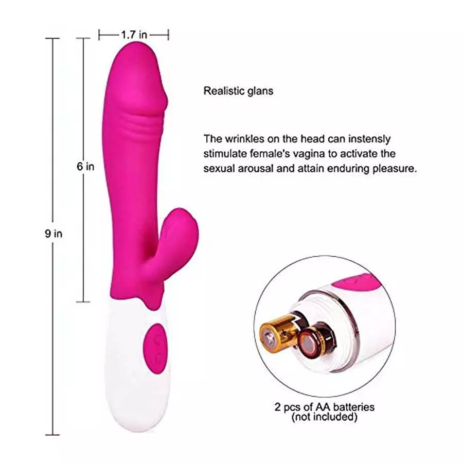 G Spot Rabbit Vibrator for Women Clitoris Stimulation with 7 Powerful Vibrations, Rechargeable 3 in 1 Clit Anal Stimulating Dild