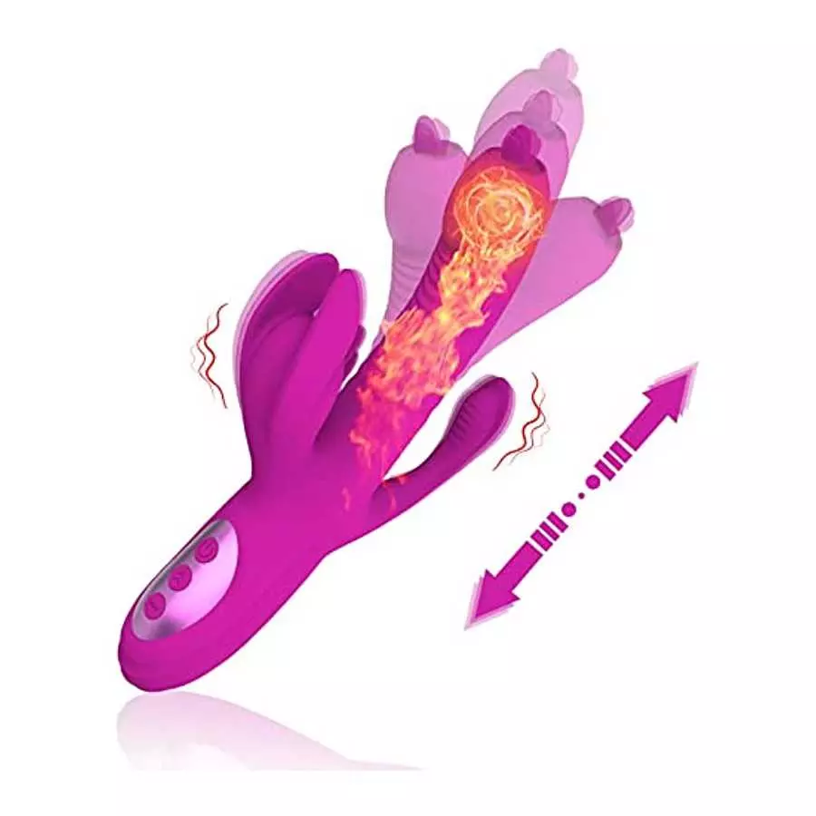 Rabbit Vibrator for Women, G Spot Dildo Vibrator, PUWCBZE Clitoral Stimulator with 10 Powerful Vibrations & 8 Thrusting Tongue L Rabbit Vibrator for Women, G Spot Dildo Vibrator, PUWCBZE Clitoral Stimulator with 10 Powerful Vibrations & 8 Thrusting Tongue L